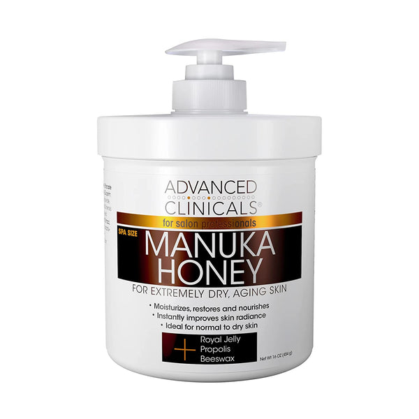 Advanced Clinicals Spa Size Manuka Honey Cream 16 Oz