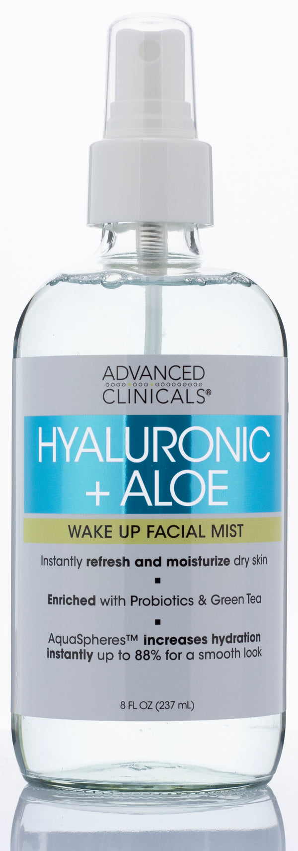 Advanced Clinicals Hyaluronic + Aloe Wake Up Facial Mist 8 Fl Oz