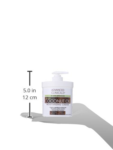 Advanced Clinicals Spa Size Coconut Oil Moisturizing Cream 16 Oz - Pure Valley 
