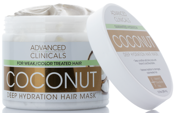 Advanced Clinicals Coconut Oil Deep Hydration Hair Mask 12 Fl Oz