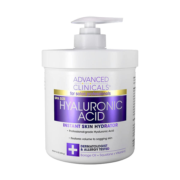 Advanced Clinicals Hyaluronic Acid Cream Skin Hydrating 16 Oz (Case of 12)