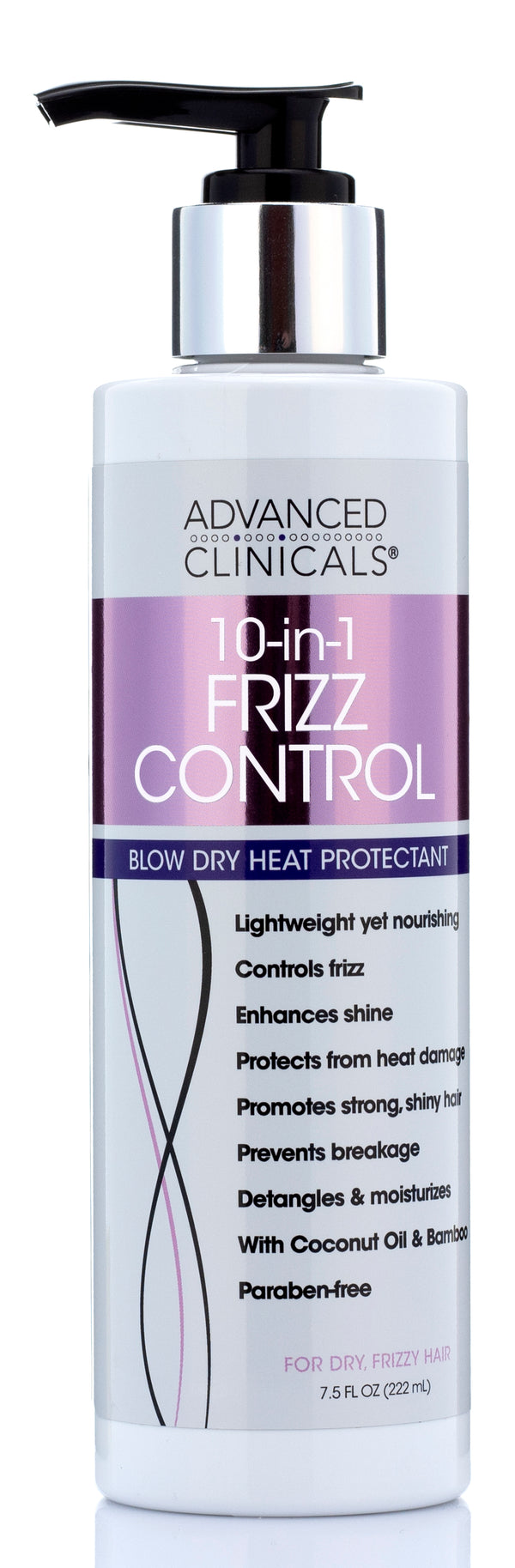Advanced Clinicals 10-in-1 Frizz Control Hair Cream 7.5 Fl Oz