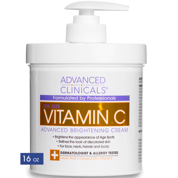 Advanced Clinicals Vitamin C Advanced Brightening Cream 16 Oz