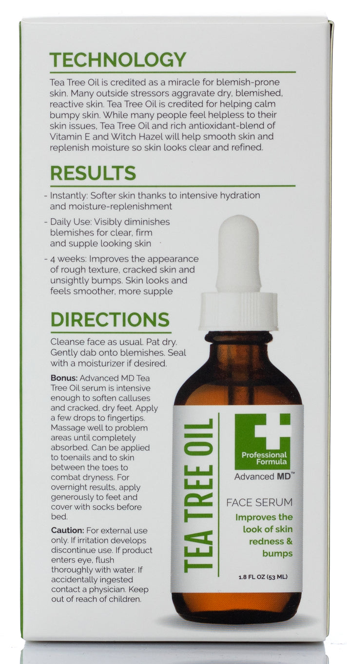 Advanced MD Professional Formula Tea Tree Oil Face Serum 1.75 Fl Oz - Pure Valley 