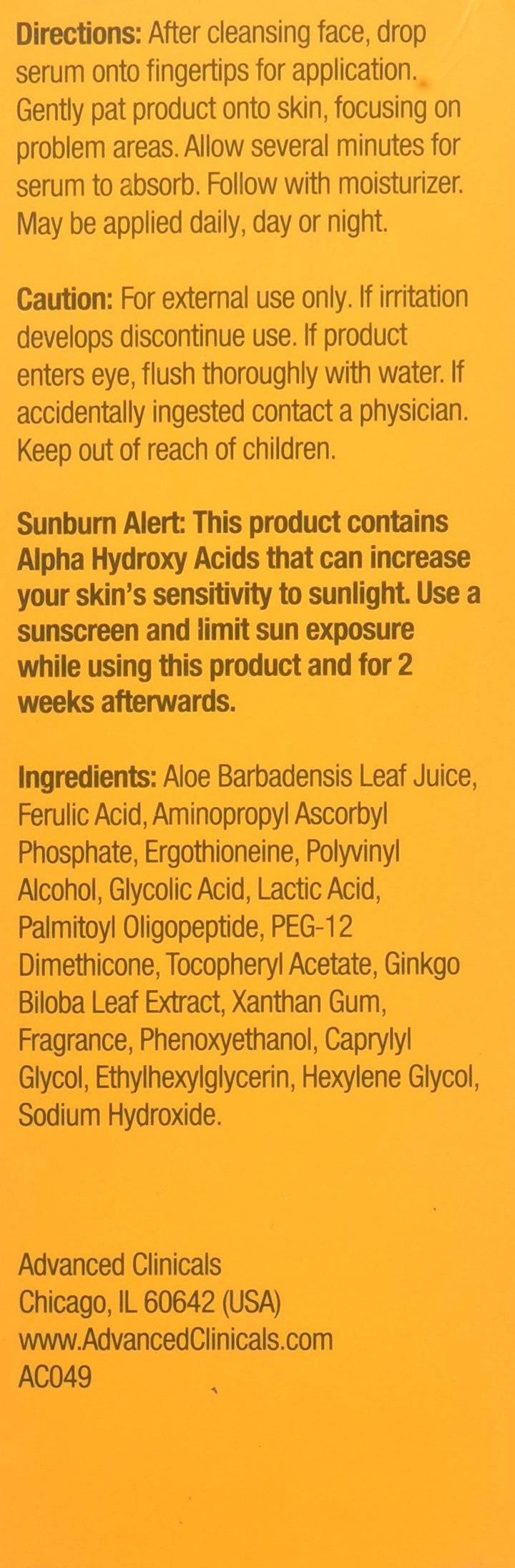 Advanced Clinicals Vitamin C Anti Aging Serum 1.75 Fl Oz - Pure Valley 