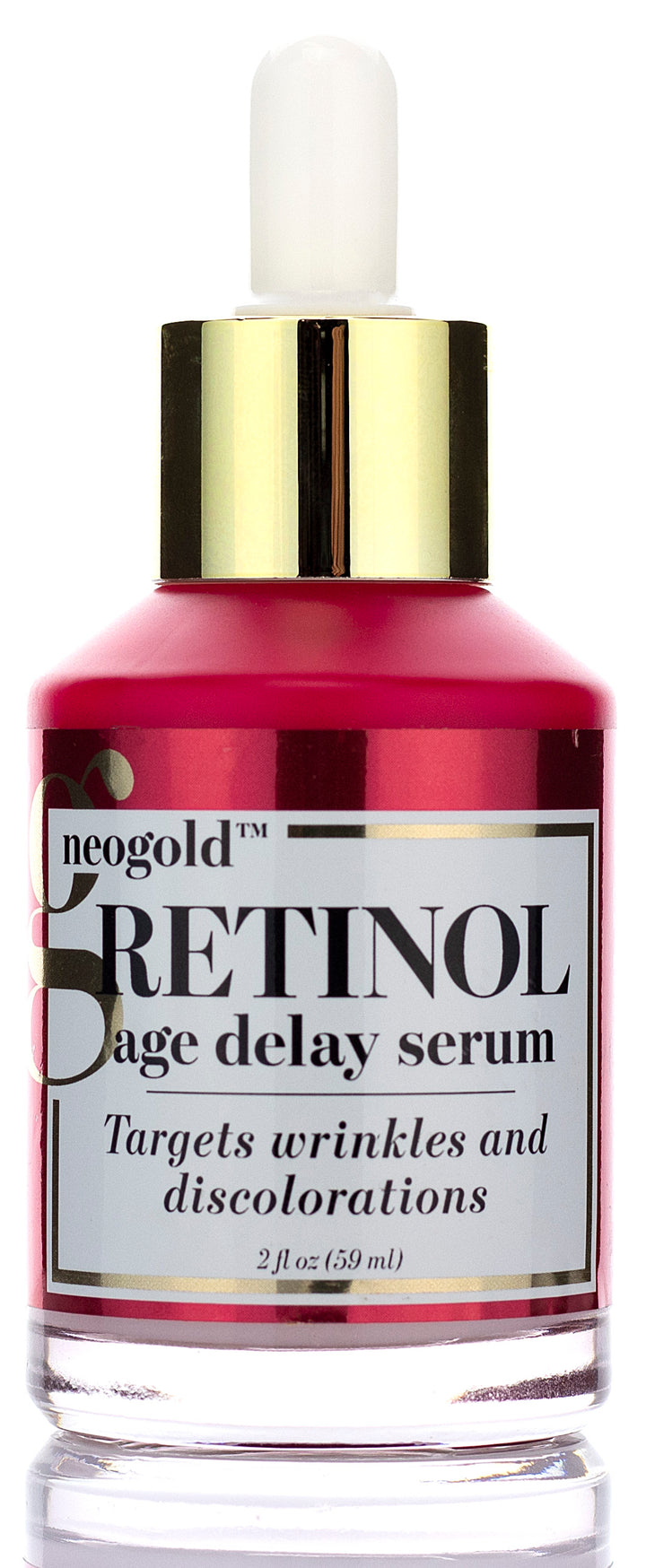 Neogold Retinol Age Delay Serum - Targets Wrinkles and Discolorations - Concentrated Retinol, Glycerin, Soothing Aloe Vera And Green Tea - Paraben Free - 2 Fl Oz - Pure Valley 