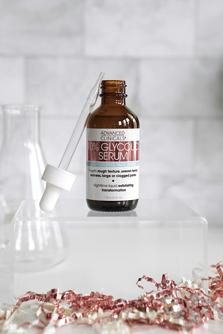 Advanced Clinicals 10% Glycolic Retexturizing Face Serum 1.75 Fl Oz - Pure Valley 