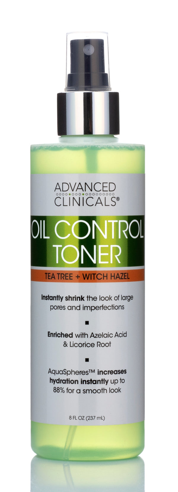 Advanced Clinicals Oil Control Facial Toner with Tea Tree 8 Fl Oz - Pure Valley 