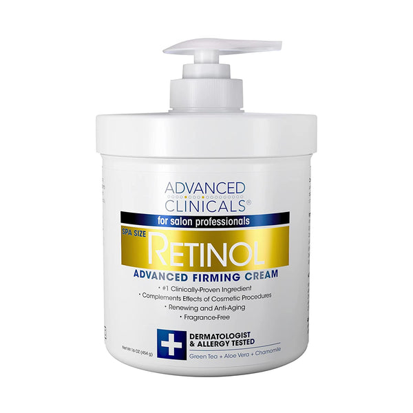 Advanced Clinicals Spa Size Retinol Advanced Firming Cream 16 Oz (Case of 12)