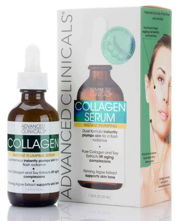 Advanced Clinicals Collagen Facial Serum - Reduces the appearance of wrinkles, dark circles, and fine lines. - Pure Valley 