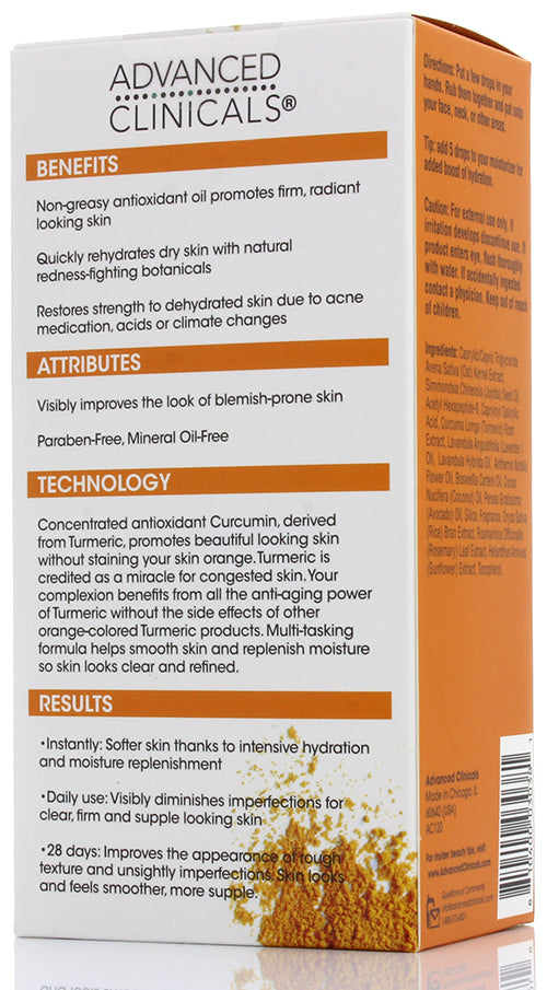 Advanced Clinicals Turmeric Oil For Problem Skin 1.8 Fl Oz - Pure Valley 