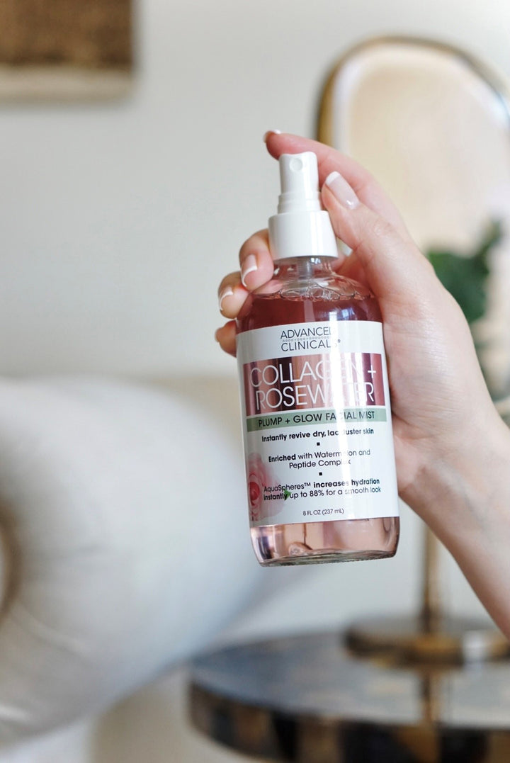 Advanced Clinicals Collagen + Rosewater Facial Mist 8 Fl Oz - Pure Valley 