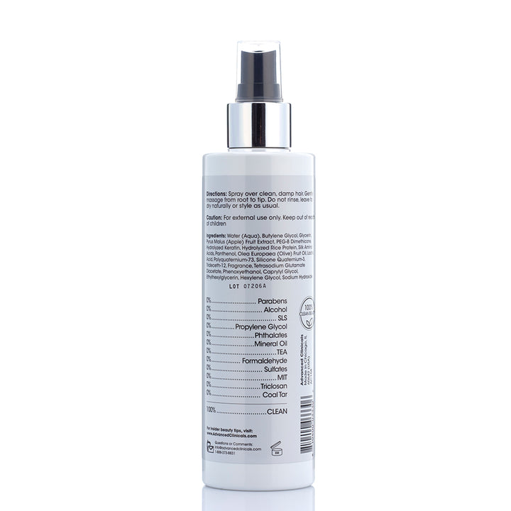 Advanced Clinicals Keratin Smooth & Shine Leave In Hair Treatment 8 Fl Oz - Pure Valley 