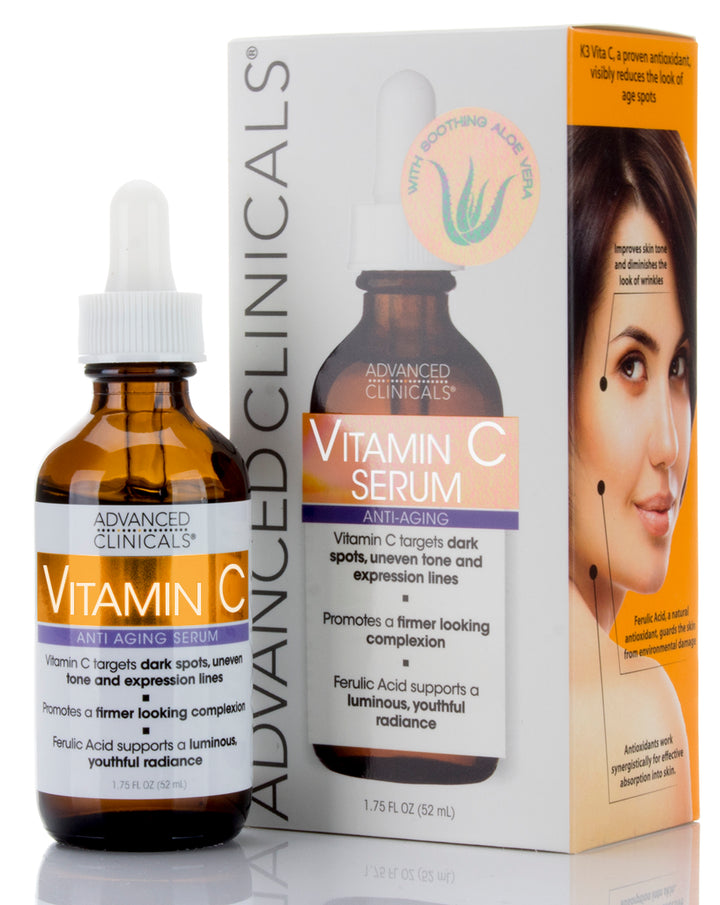 Advanced Clinicals Vitamin C Anti-aging Serum for Dark Spots, Uneven Skin Tone, Crows Feet and Expression Lines. - Pure Valley 