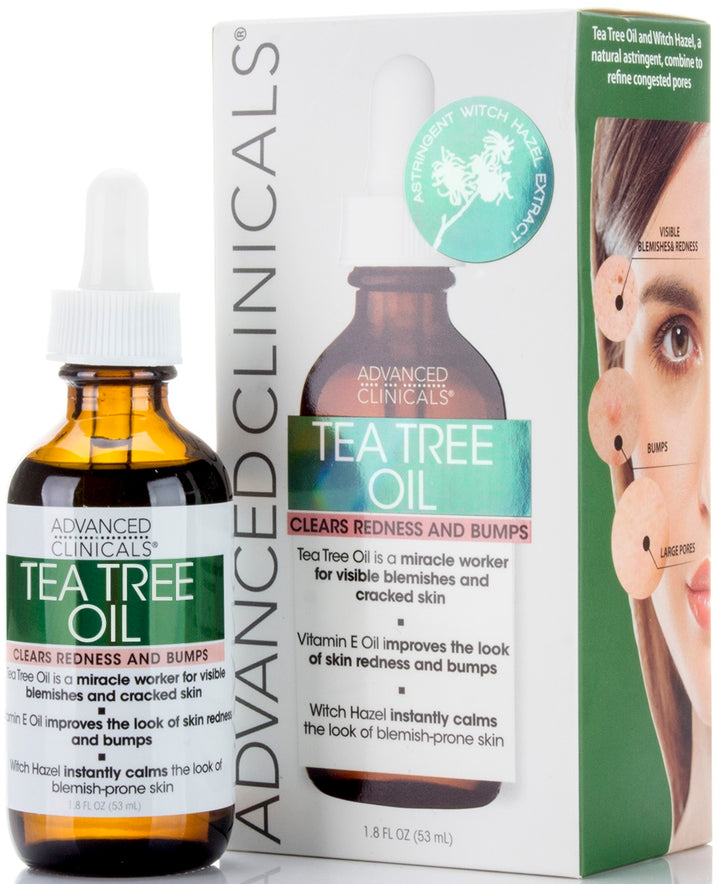 Advanced Clinicals Tea Tree Oil for Redness and Bumps. Maskne Treatment and Prevention. Helps to Clarify Skin. - Pure Valley 