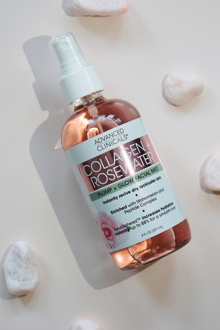 Advanced Clinicals Collagen + Rosewater Facial Mist 8 Fl Oz - Pure Valley 