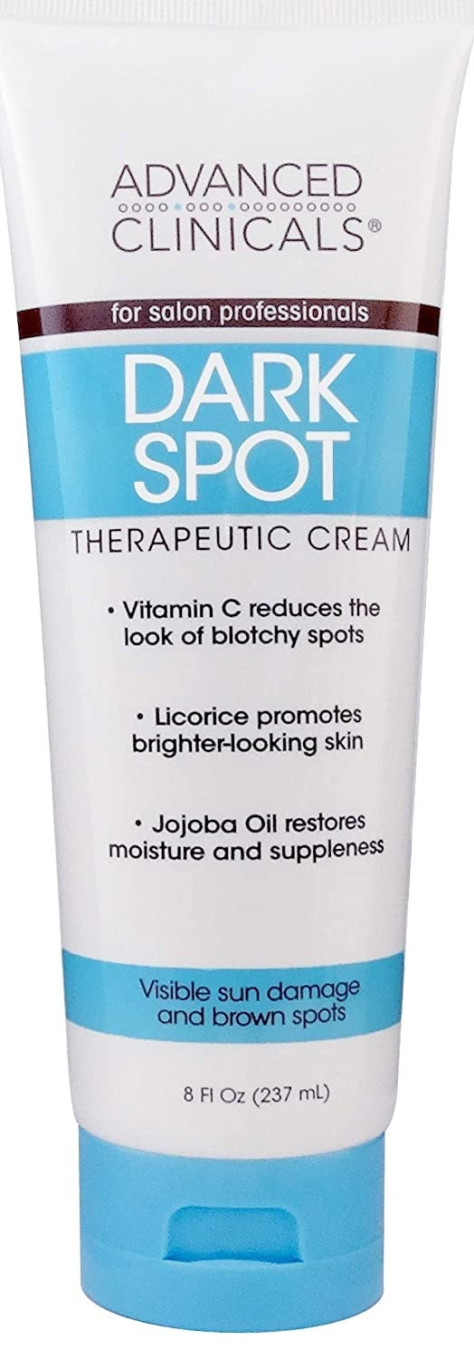 Advanced Clinicals Dark Spot Therapeutic Cream with Vitamin C. Hydroquinone Free. For Age Spots, Blotchy Skin. Face, Hands, Body. Large 8oz Tube. - Pure Valley 