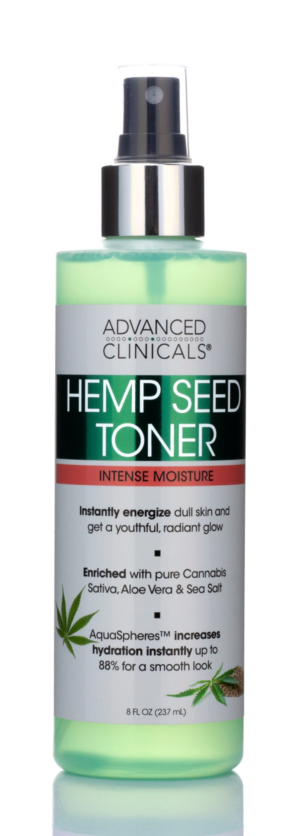 Advanced Clinicals Hemp Seed Facial Toner 8 Fl Oz