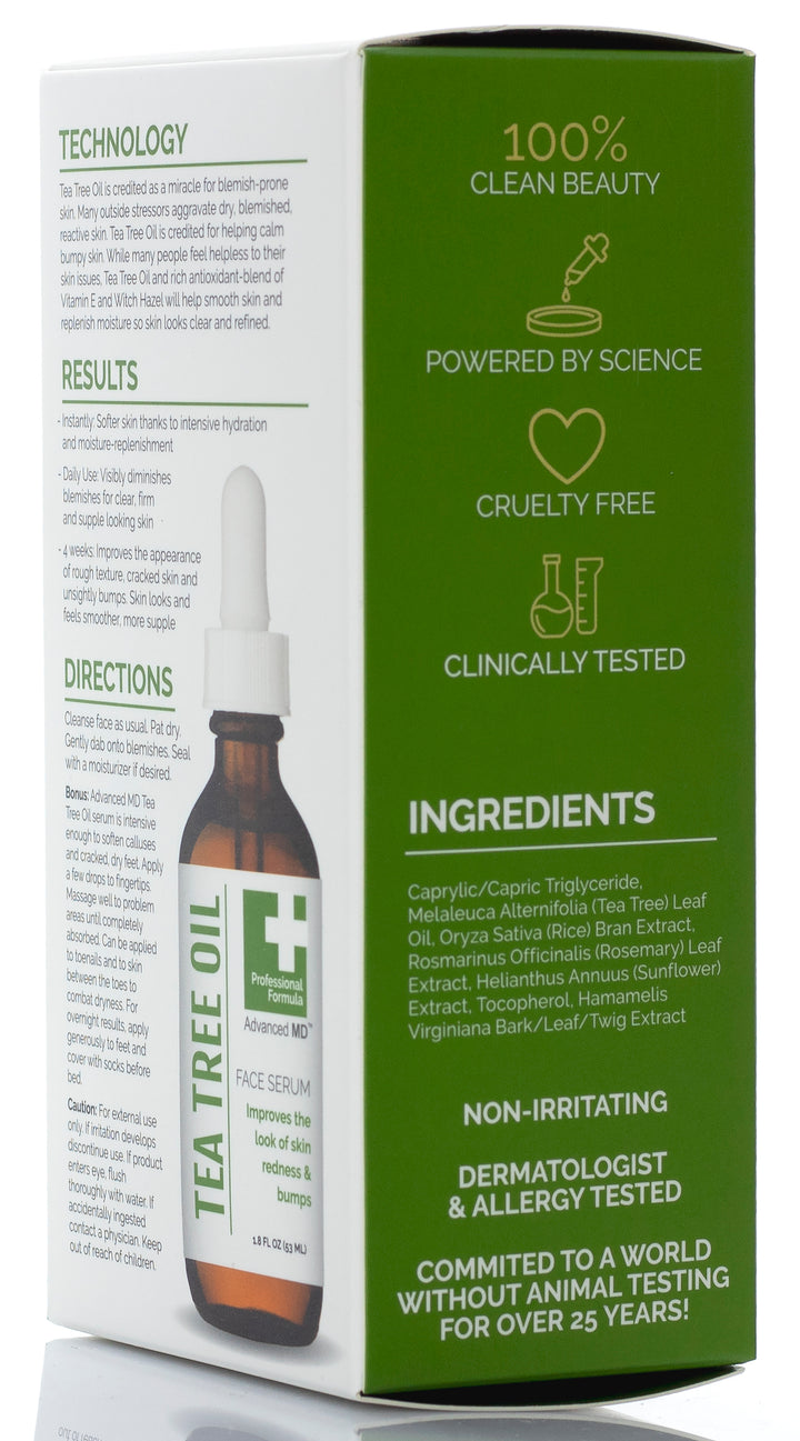 Advanced MD Professional Formula Tea Tree Oil Face Serum 1.75 Fl Oz - Pure Valley 