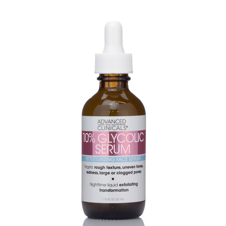 Advanced Clinicals 10% Glycolic Retexturizing Face Serum 1.75 Fl Oz - Pure Valley 
