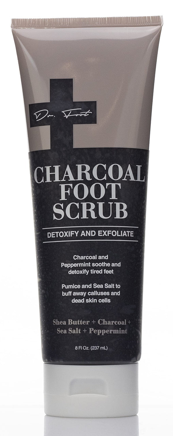 Dr. Foot Charcoal Foot Scrub Detoxify and Exfoliate Cream 8 Fl Oz