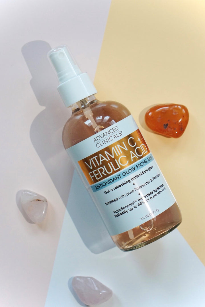 Advanced Clinicals Vitamin C  Ferulic Acid Antioxidant Face Mist 8 Fl Oz - Pure Valley 