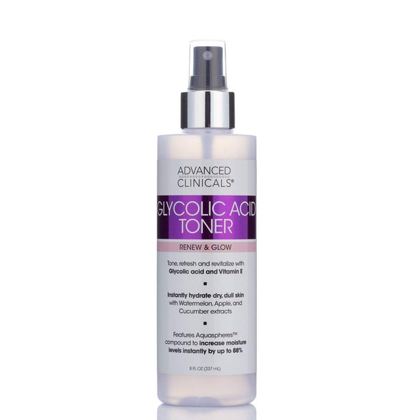 Advanced Clinicals Glycolic Acid Renew & Glow Toner 8 Fl Oz