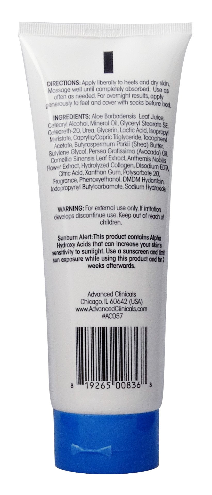 Advanced Clinicals Cracked Heel Rough Spot Cream 8 Fl Oz Pure Valley