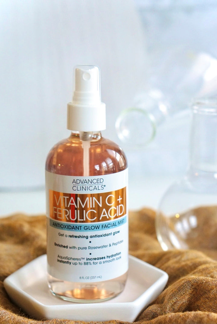 Advanced Clinicals Vitamin C  Ferulic Acid Antioxidant Face Mist 8 Fl Oz - Pure Valley 