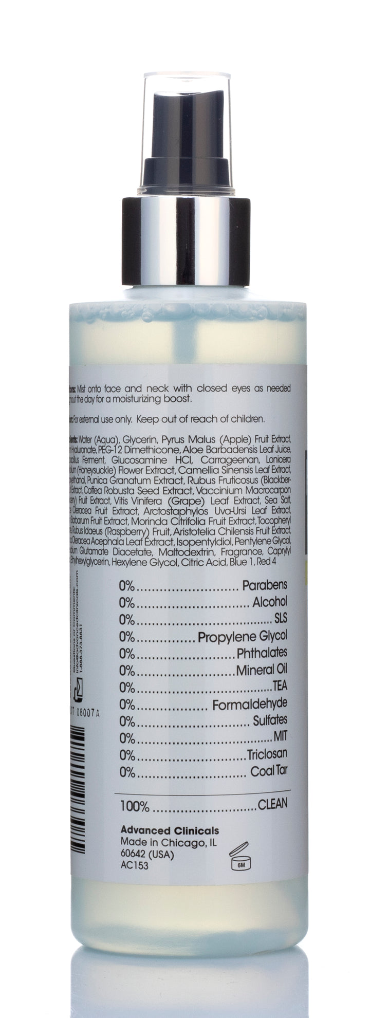 Advanced Clinicals Hyaluronic Acid Hydro Boost Facial Toner 8 Fl Oz - Pure Valley 