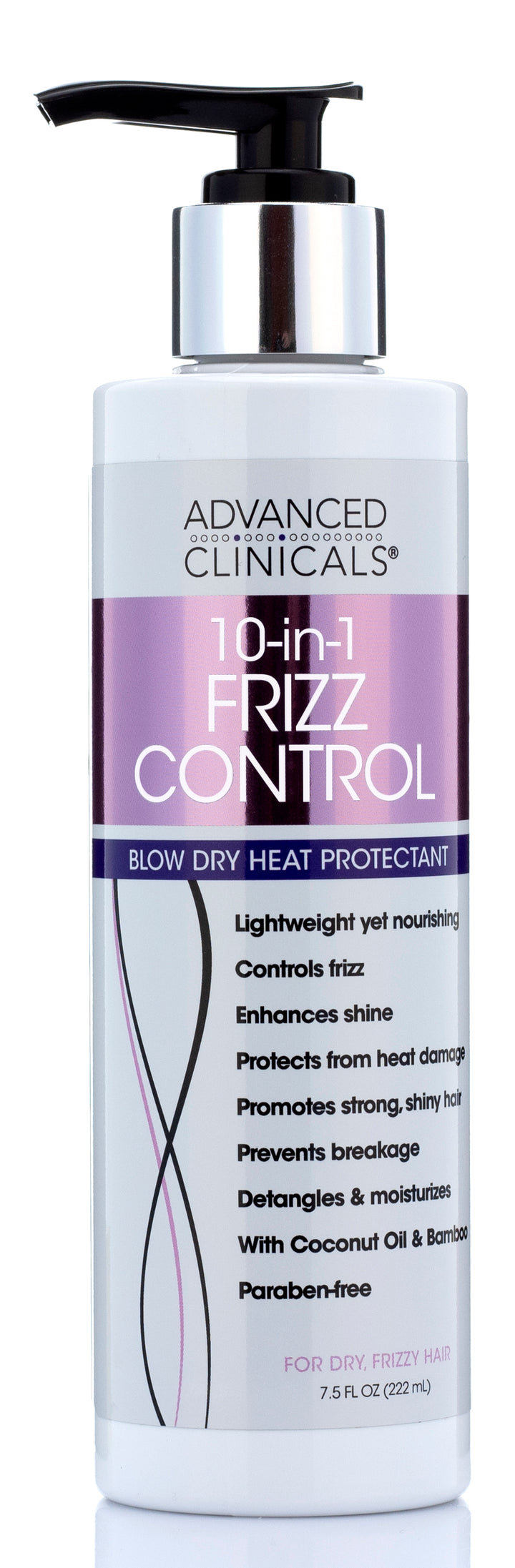Advanced Clinicals 10 in 1 Frizz Control Hair Cream 7.5 Fl Oz - Pure Valley 