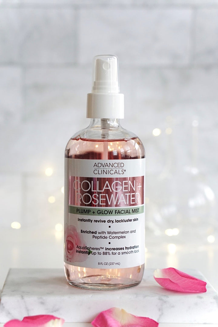 Advanced Clinicals Collagen + Rosewater Facial Mist 8 Fl Oz - Pure Valley 