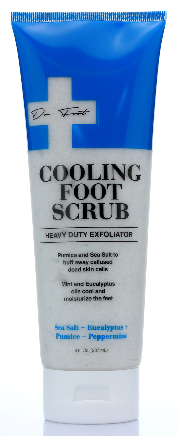 Dr. Foot Cooling Foot Scrub Heavy Duty Exfoliator Cream for Feet 8 Fl Oz - Pure Valley 